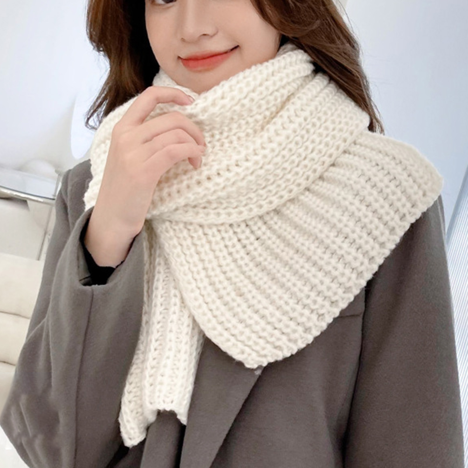 Alexis Leroy Écharpe Mince Foulard Légère Pour Femme - 180cm X 5cm, Style Dégradé Doux Et Chaud, Accessoire Automne Hiver